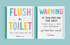 Free Printable Funny Kids Bathroom Signs – Favorite Printables within Free Printable Funny Bathroom Quotes