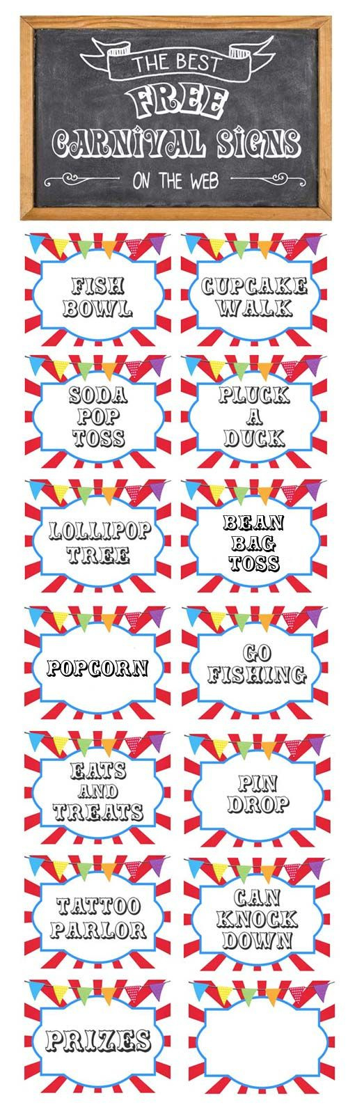 Free Printable Game Signs intended for Free Carnival Printables