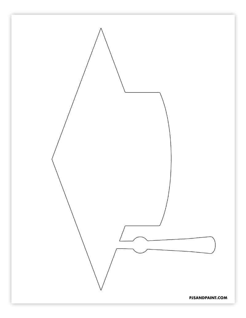 Free Printable Graduation Cap Template - 2 Sizes - Pjs And Paint inside Graduation Cap Template Free