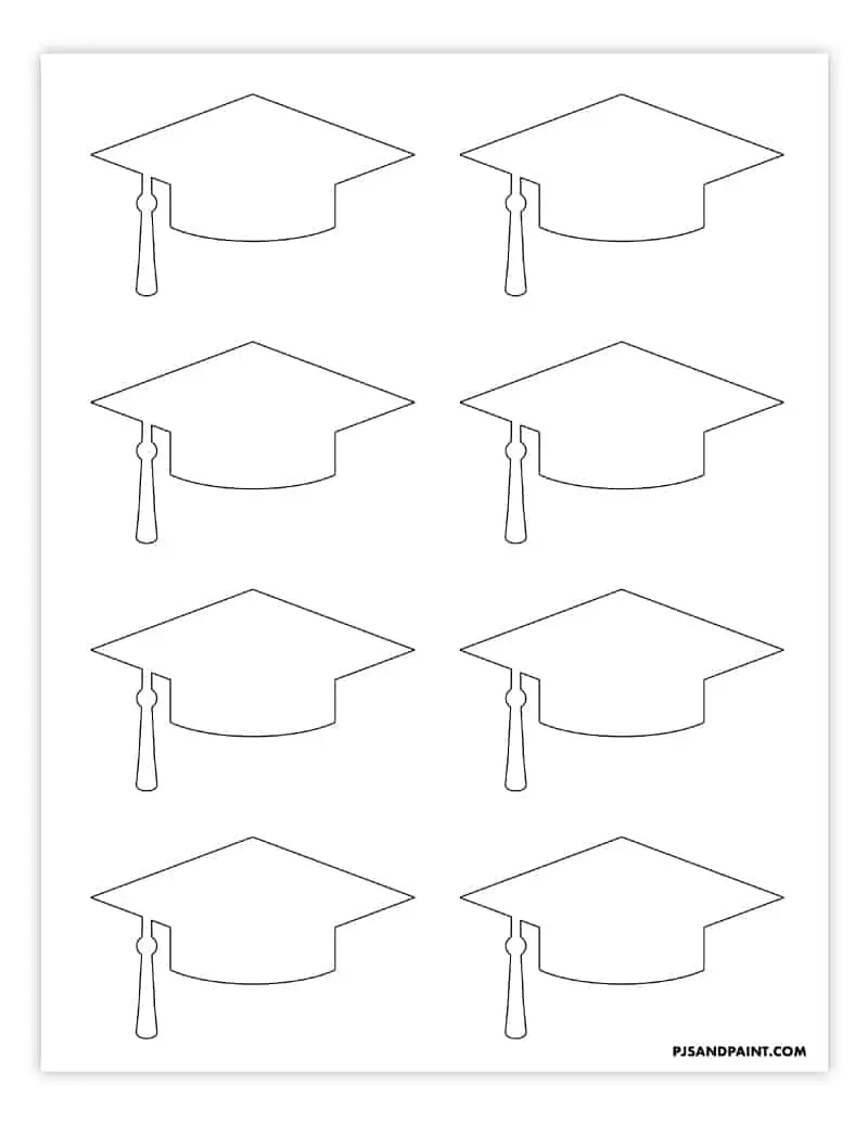 Free Printable Graduation Cap Template - 2 Sizes - Pjs And Paint inside Graduation Cap Template Free