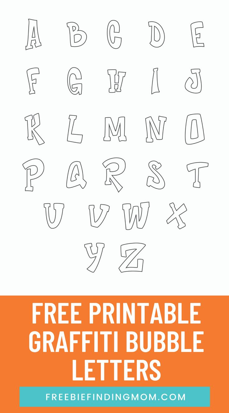 Free Printable Graffiti Bubble Letters Alphabet with Free Printable Graffiti Alphabet Letters