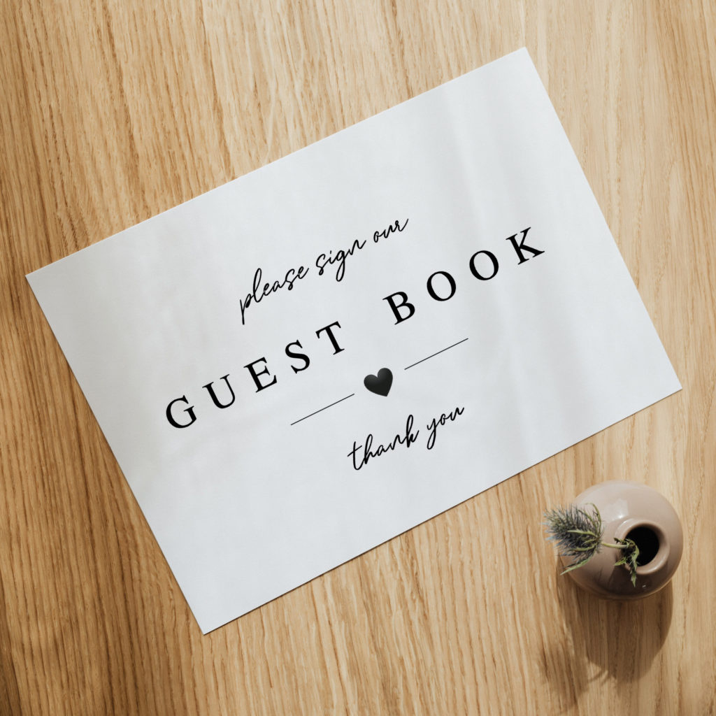 Free Printable Guest Book Signs For Weddings within Free Guest Book Printable