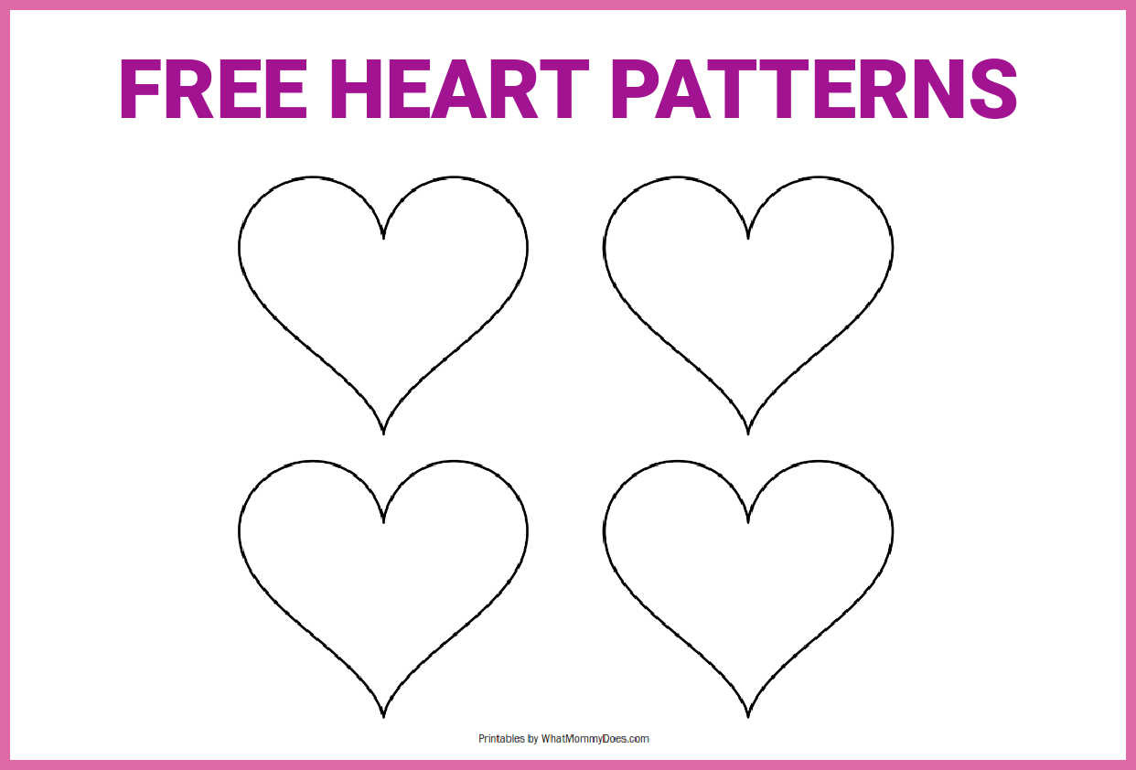 Free Printable Heart Templates – 9 Large, Medium &amp;amp; Small Stencils in Free Large Heart Template to Print