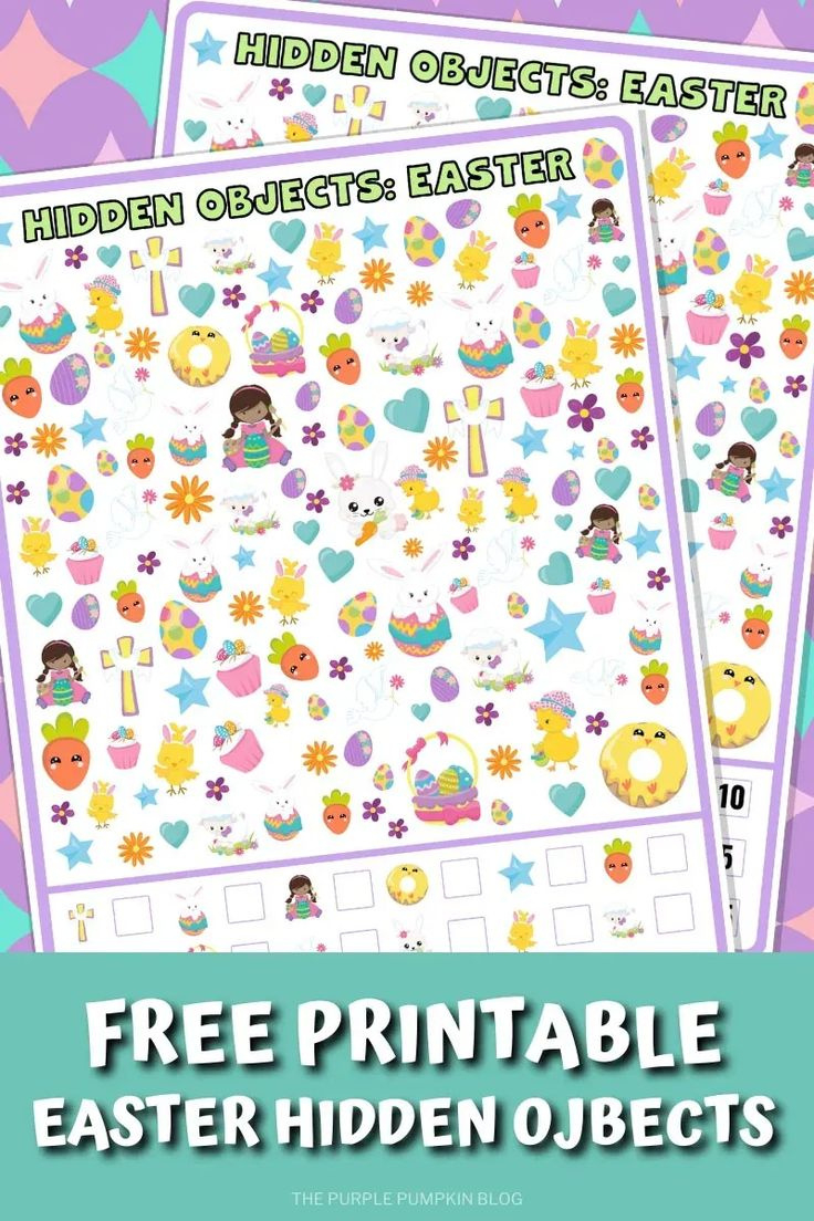 Free Printable Hidden Objects Easter Game (I Spy Easter) in Free Printable Easter Hidden Pictures