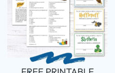Free Printable Hogwarts Sorting Hat Ceremony within Harry Potter House Quiz Printable Free