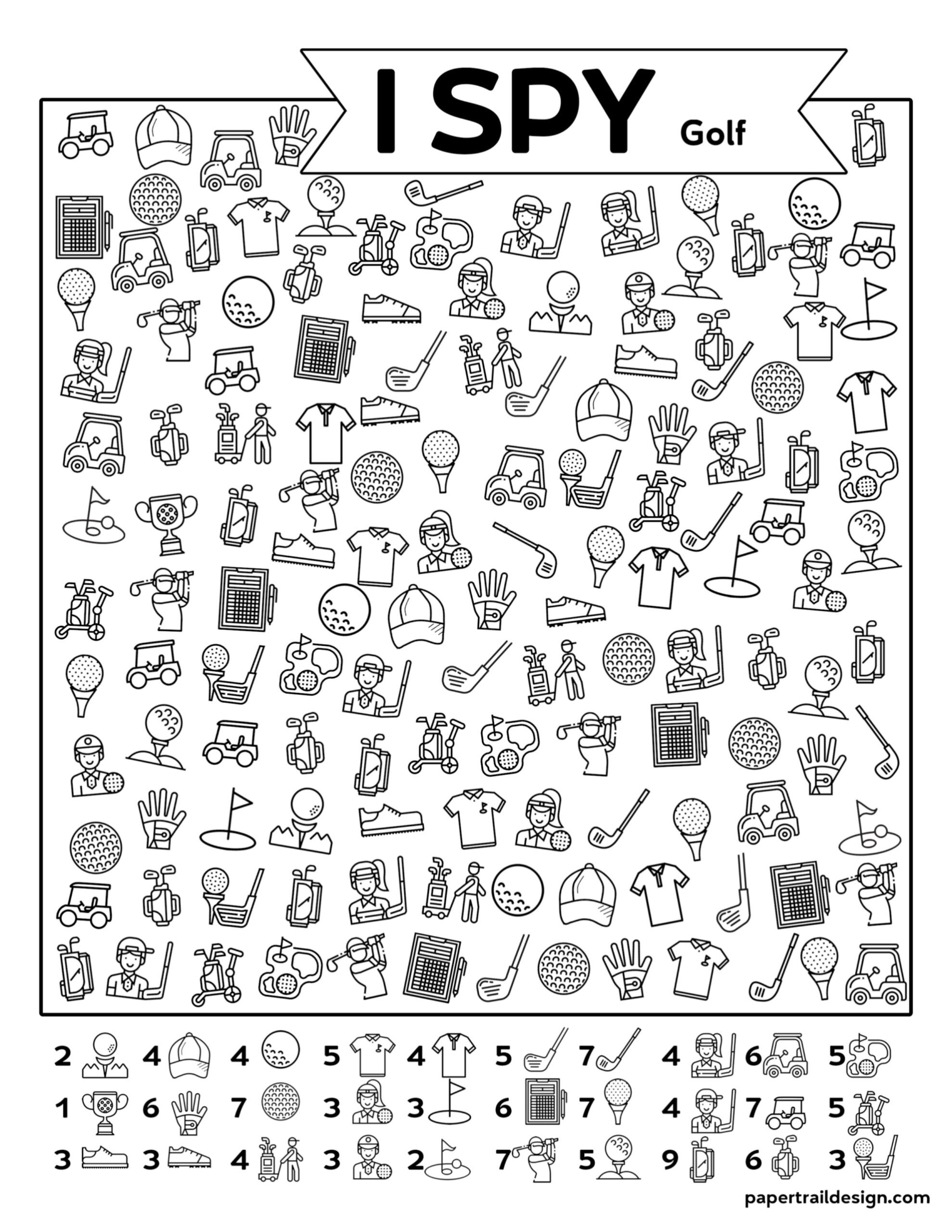 Free Printable I Spy Golf Activity - Paper Trail Design for Free Golf Printables