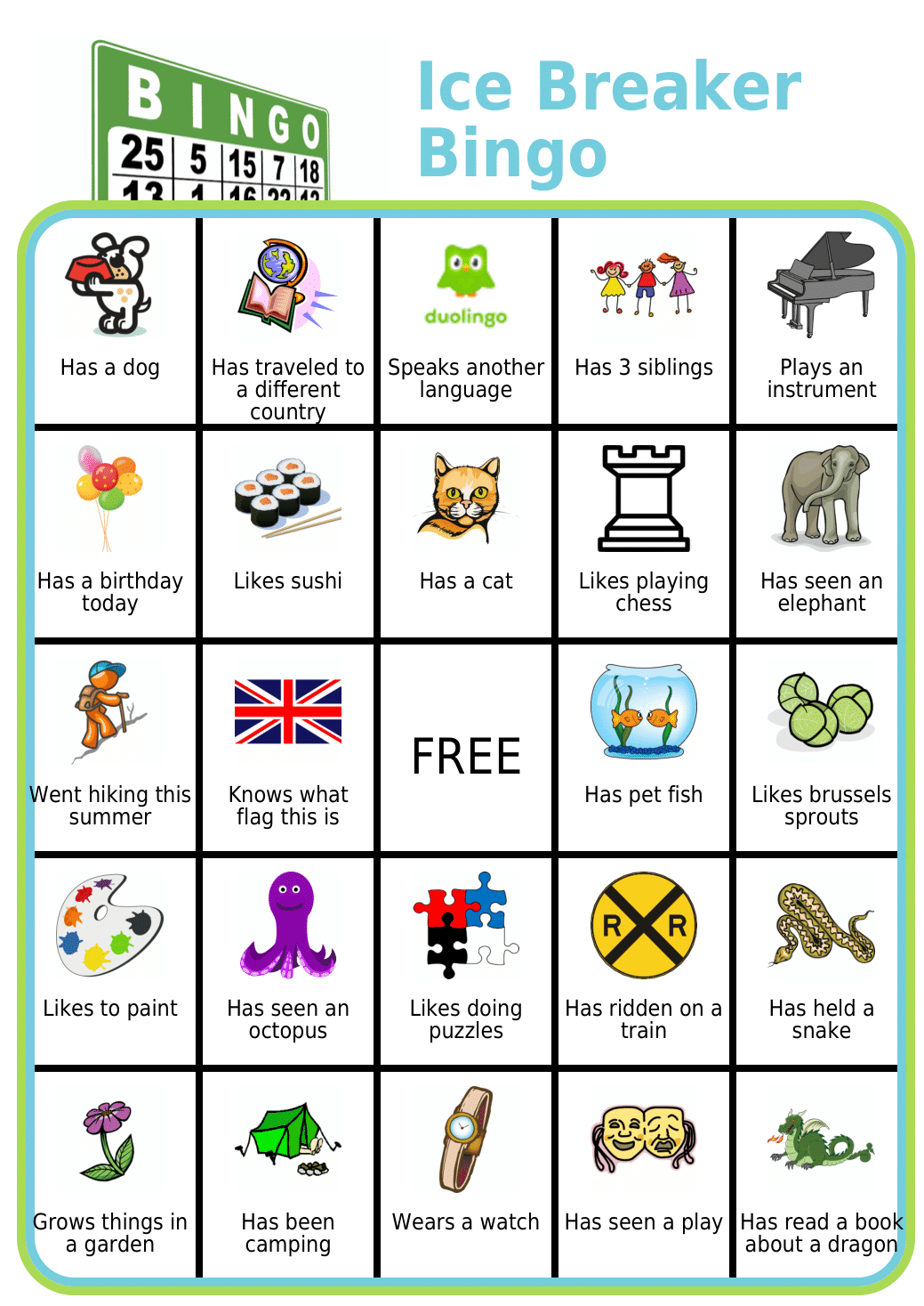 free printable ice breaker bingo pertaining to ice breaker bingo free printable Free Printable: Ice Breaker Bingo pertaining to Ice Breaker Bingo Free Printable