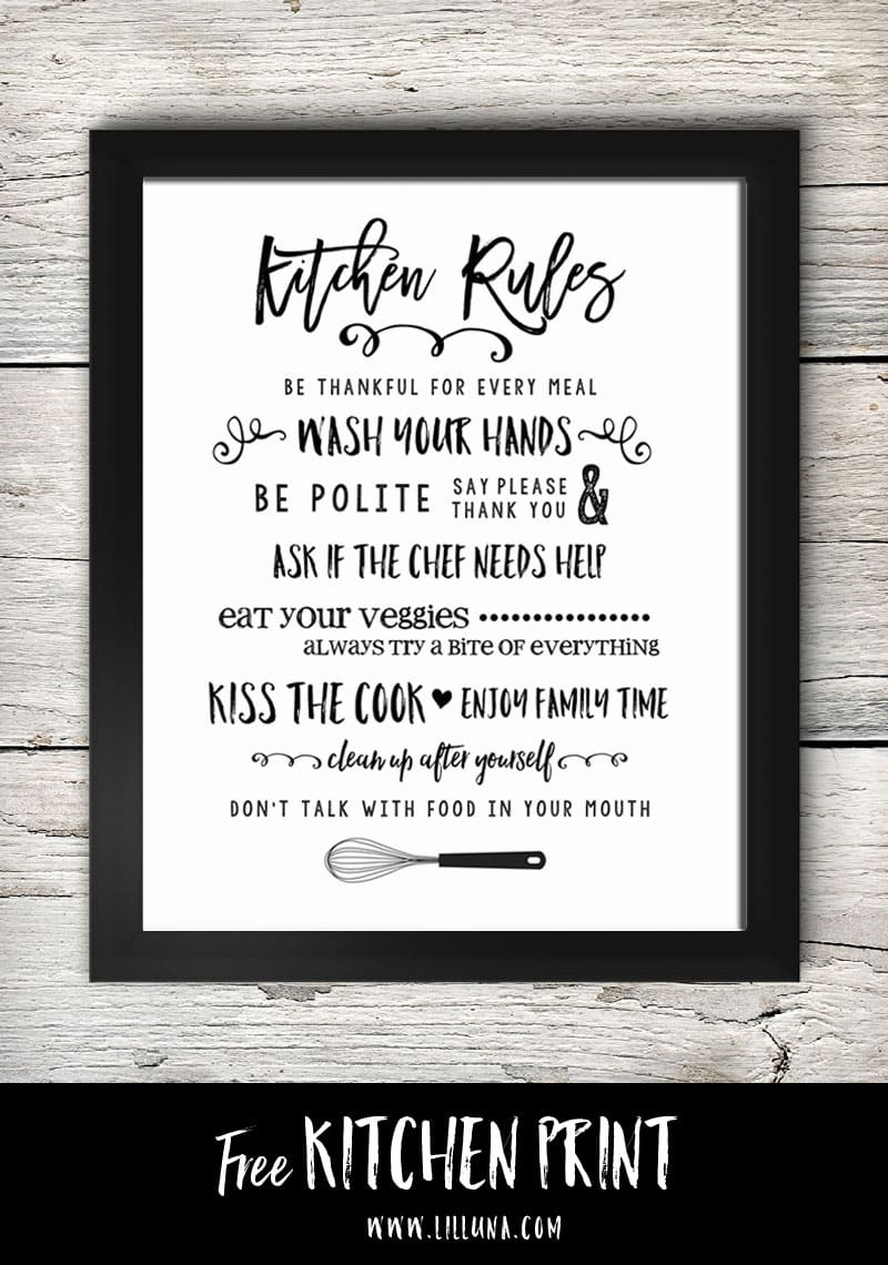 Free Printable Kitchen Signs within Free Printable Keep Kitchen Clean Signs