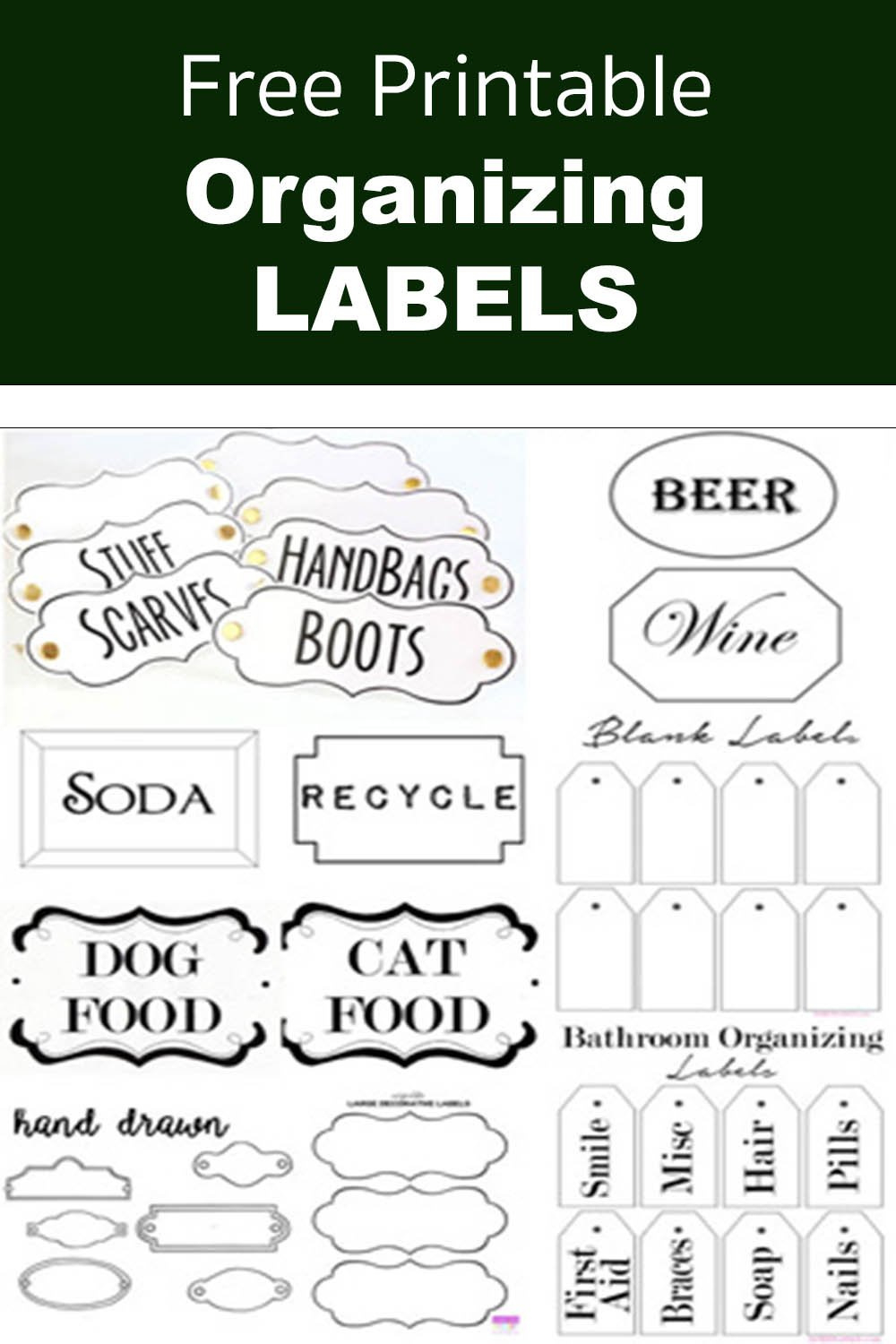 Free Printable Labels To Organize Your Stuff - In My Own Style with Free Printable File Cabinet Labels