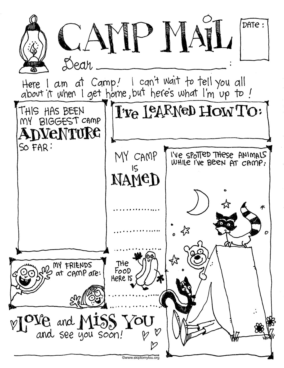 Free Printable Letters For Summer Camp | Skip To My Lou throughout Free Printable Summer Camp Cards