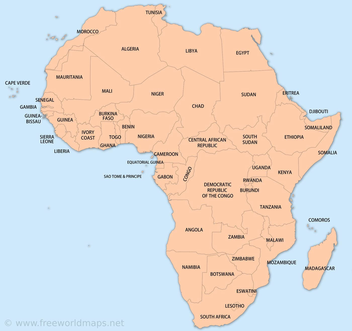 Free Printable Maps Of Africa within Free Printable Map of Africa