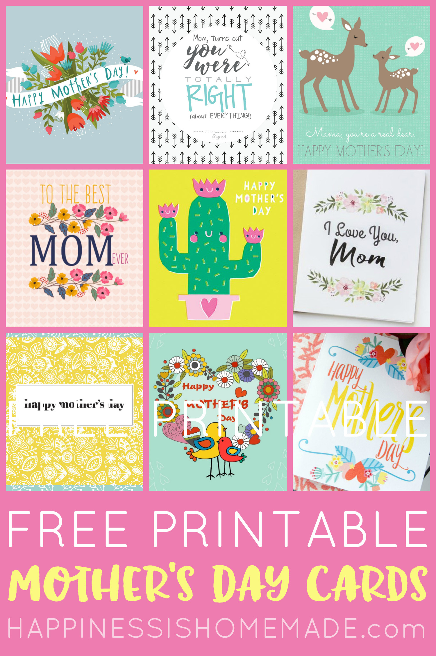 Free Printable Mother&amp;#039;S Day Cards - Happiness Is Homemade inside Free Mothers Day Cards Printable For Wife