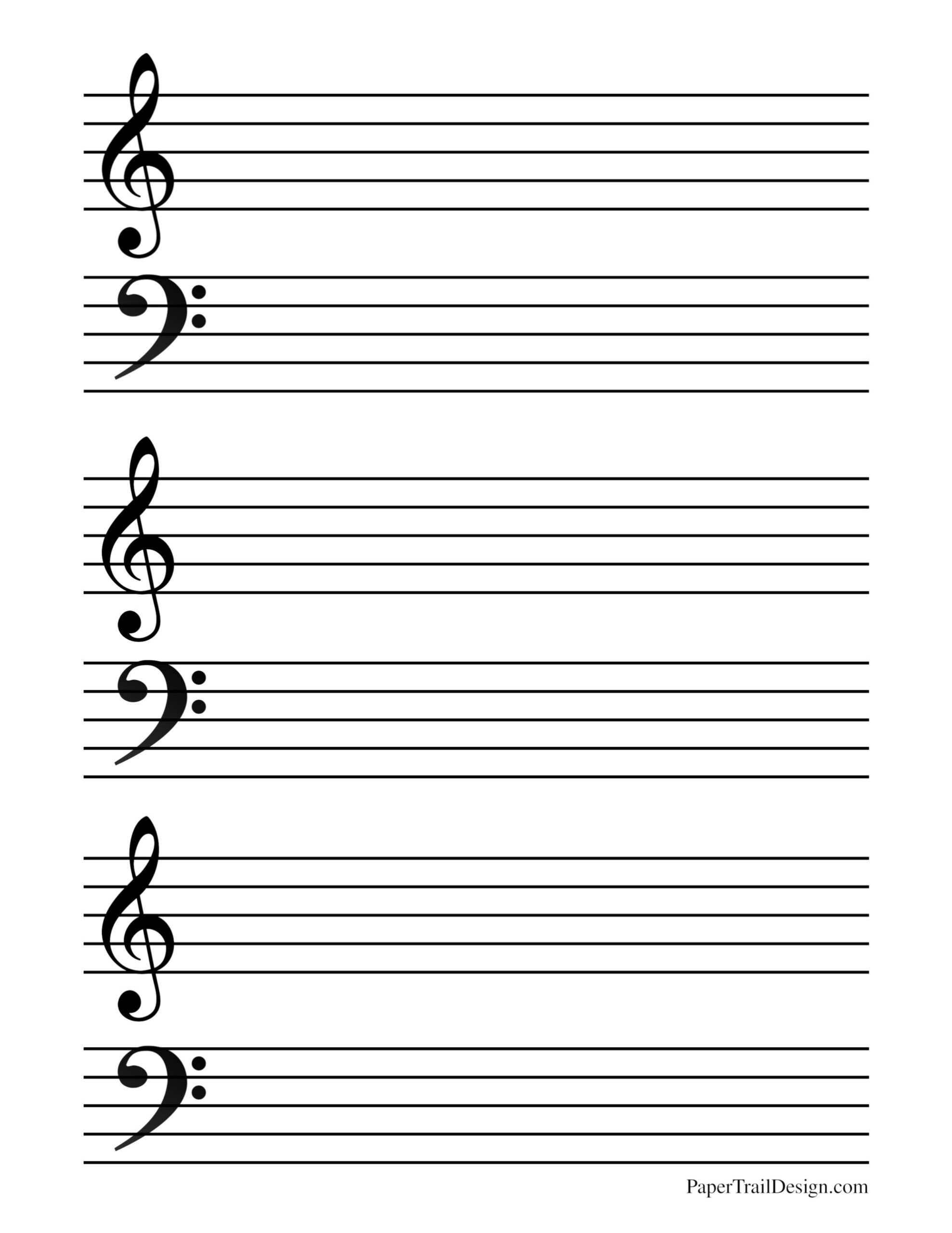 Free Printable Music Staff Paper - Paper Trail Design in Free Printable Staff