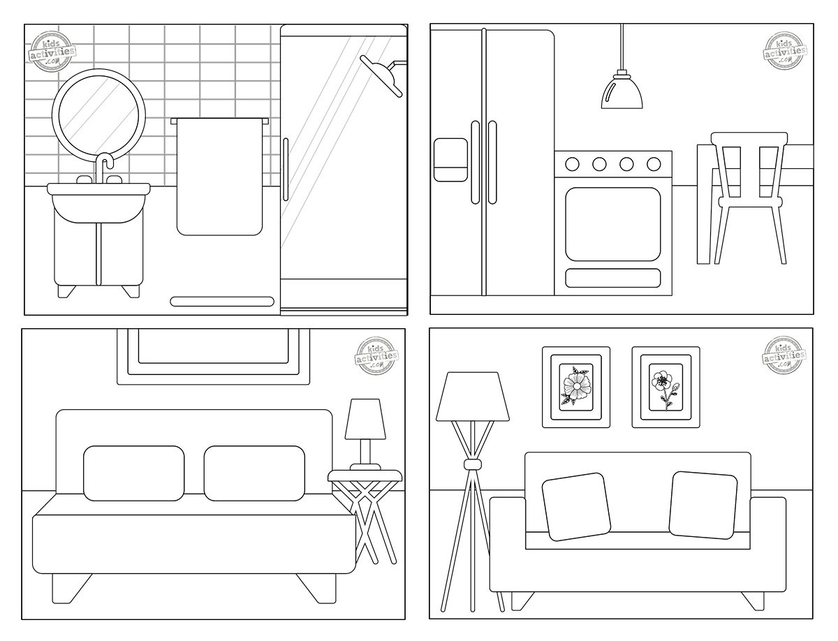 Free Printable Paper Doll House Coloring Pages |Kids Activities Blog for Free Paper Dollhouse Printables