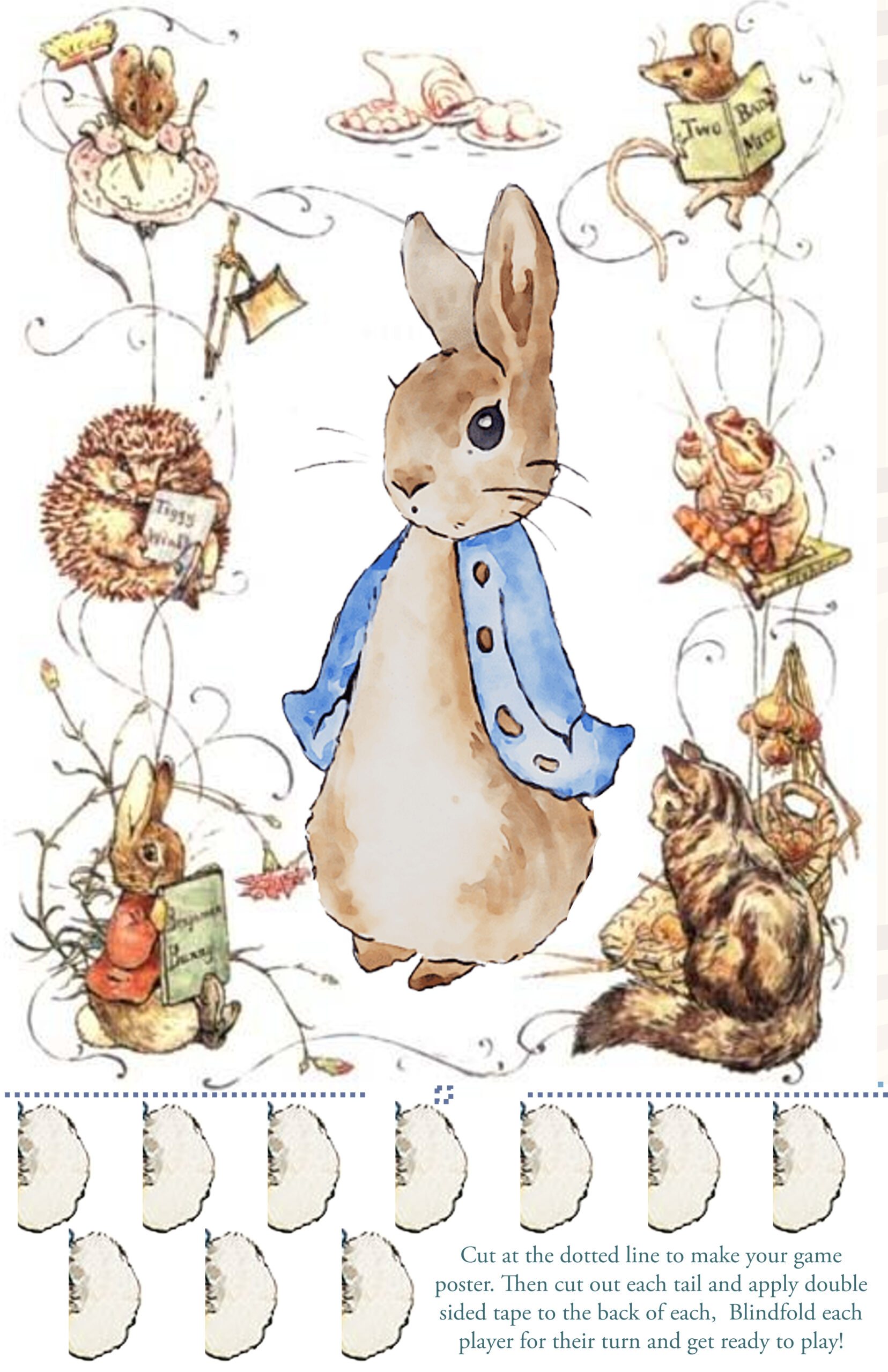Free Printable Pin The Tail On Peter The Rabbit Game – Whimsical pertaining to Free Beatrix Potter Printables
