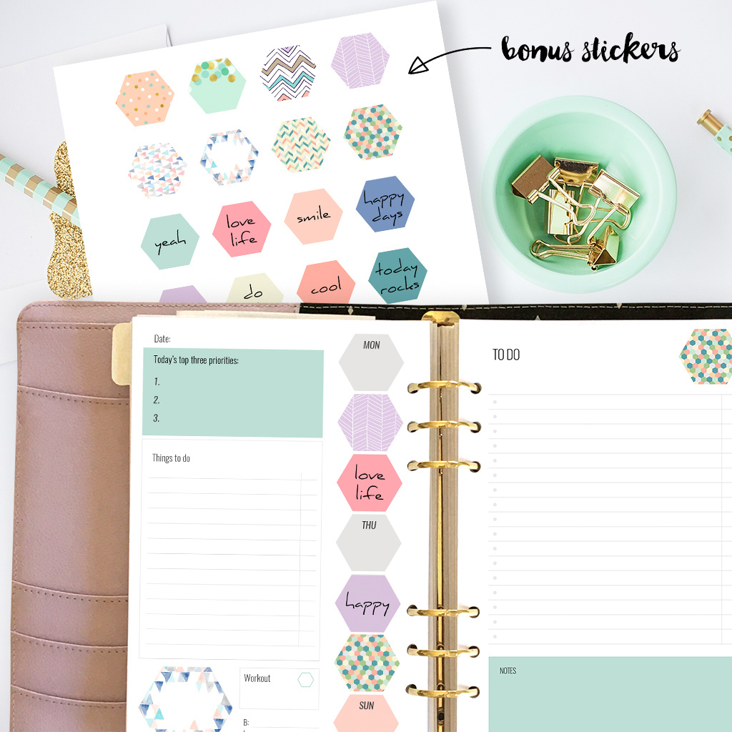 Free Printable Planner Inserts For Large Planners Plus Bonus in Free Printable A5 Planner Pages
