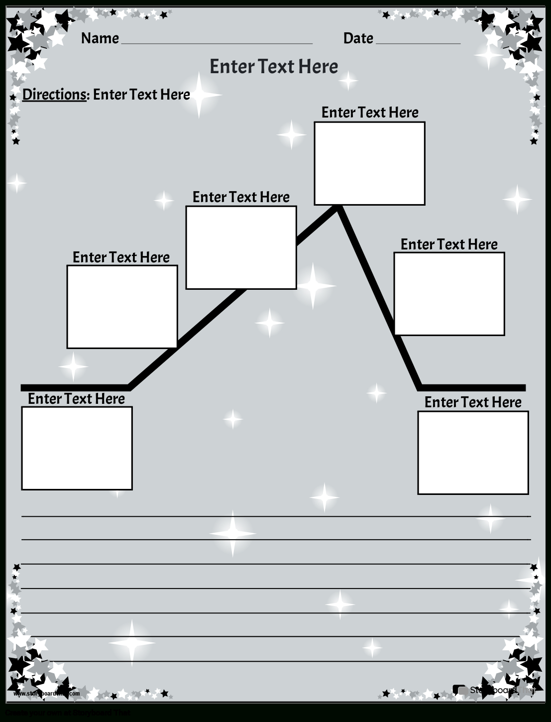 Free Printable Plot Diagram With Star Border Storyboard with regard to Free Plot Diagram Graphic Organizer Template