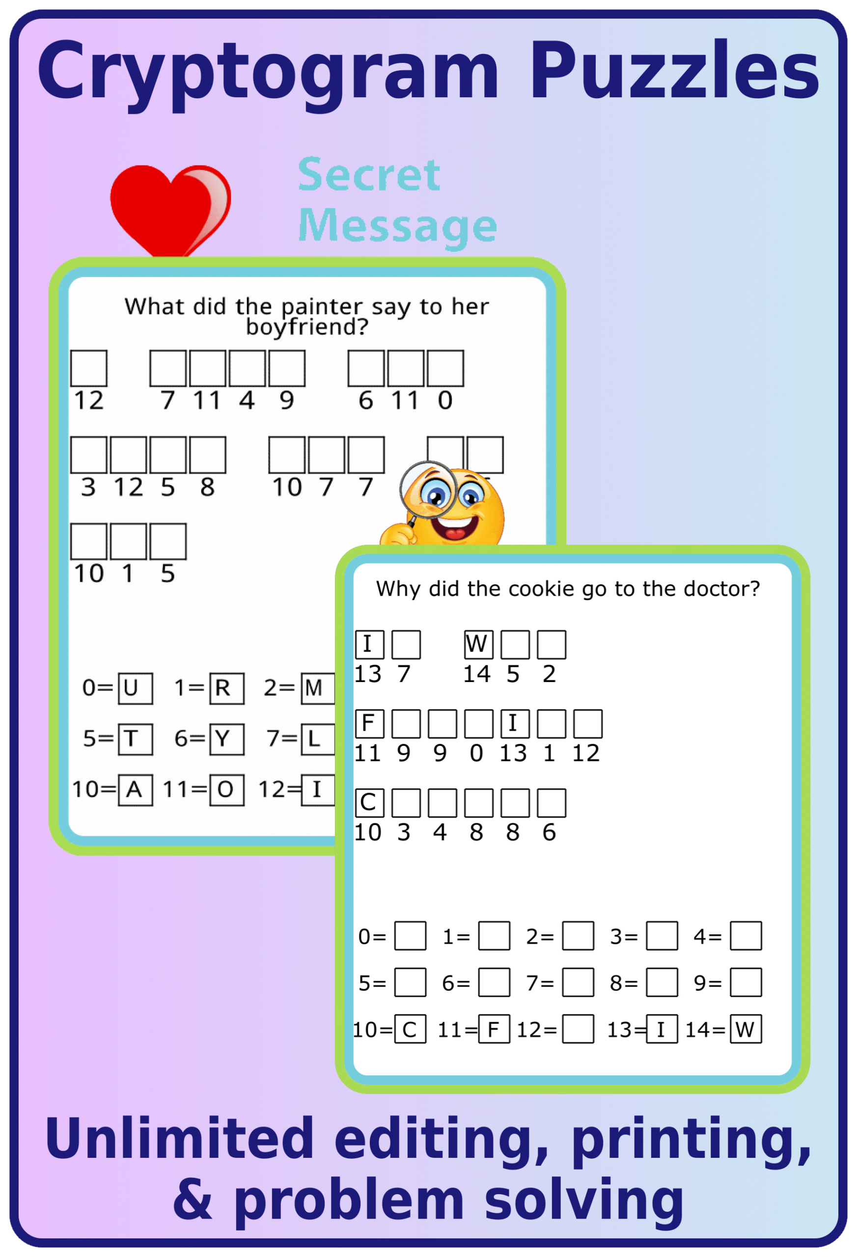 Free Printable regarding Printable Cryptograms Free