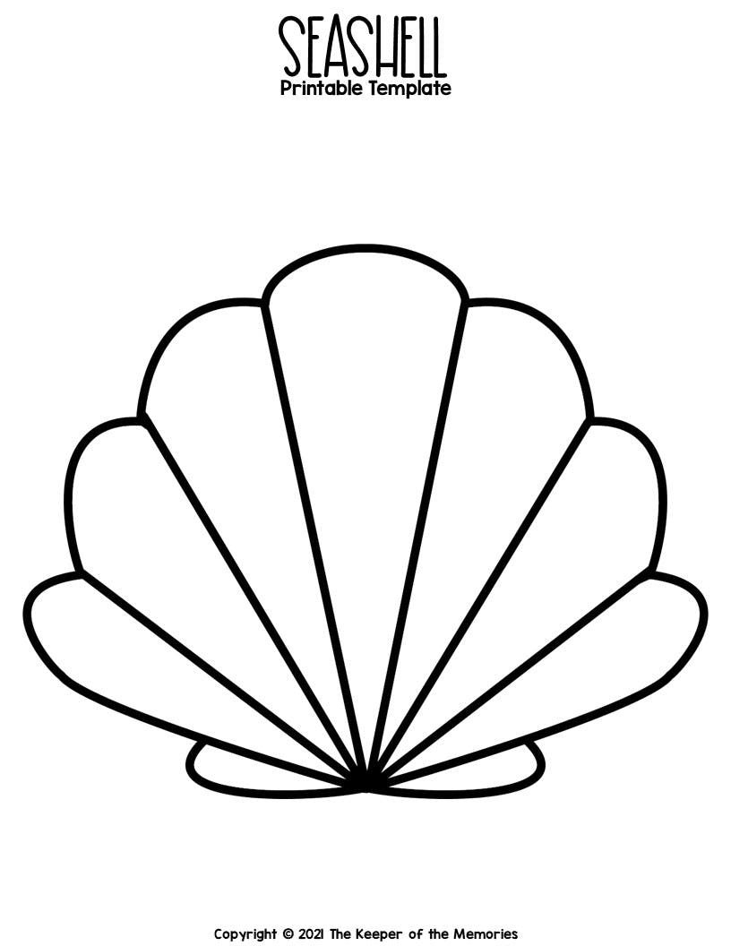 Free Printable Seashell Template throughout Free Printable Shell Templates