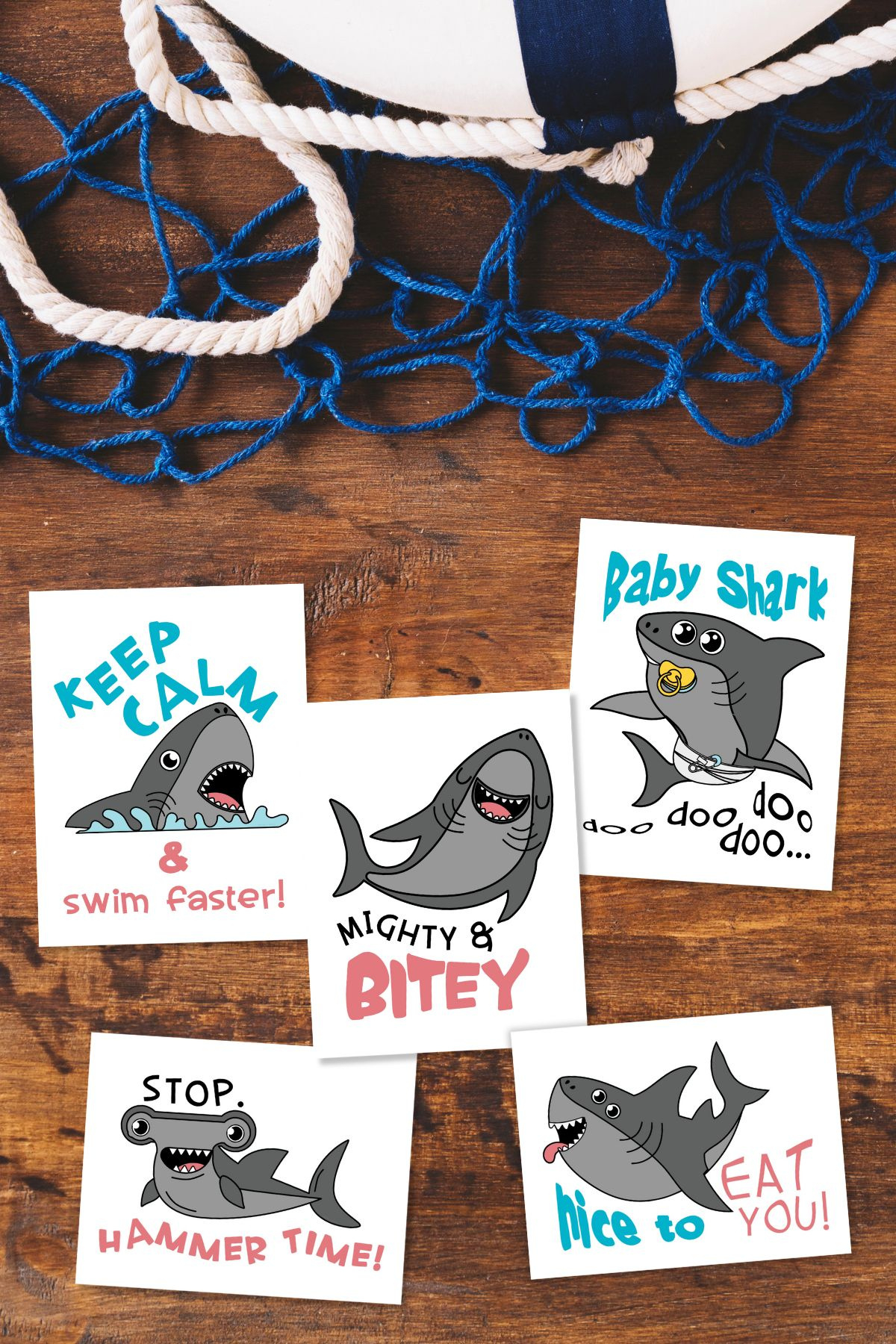 Free Printable Shark Week Signs - Savor + Savvy for Free Printable Shark Signs
