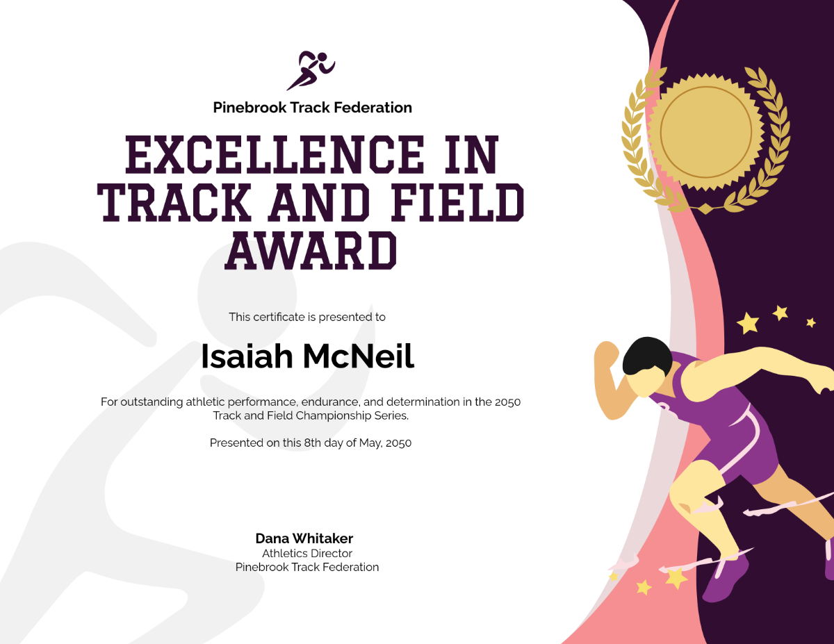 Free Printable Sports Certificate Templates To Customize Online intended for Track And Field Templates Free