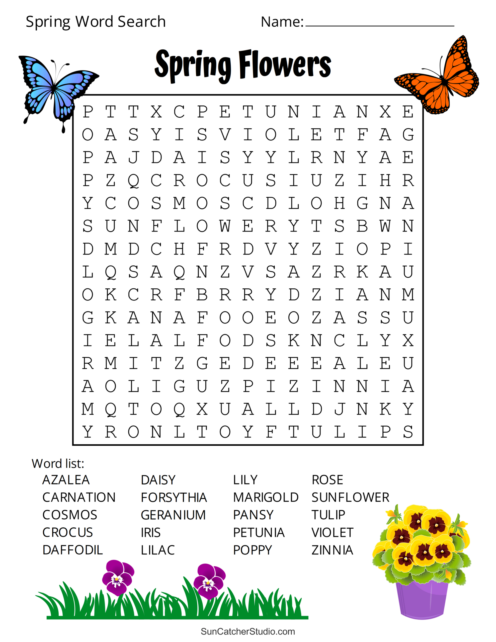 Free Printable Spring Word Search Puzzles – Free Printables pertaining to Free Printable Word Searches For Adults Large Print