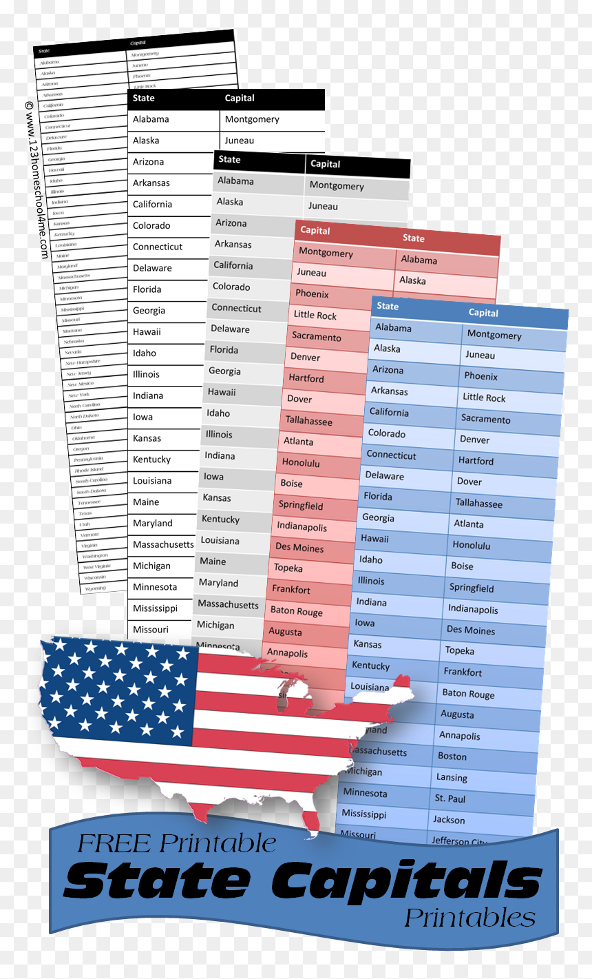 Free Printable State Capitals Lists For Reference Or - List States pertaining to Free Printable List Of States And Capitals