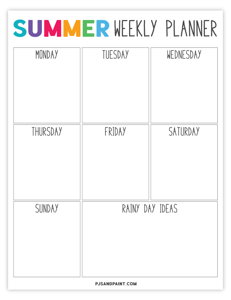 Free Printable Summer Planner And Summer Schedule Template inside Free Summer Schedule Template
