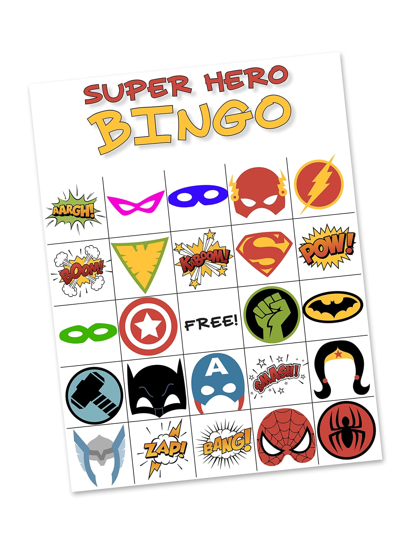 Free Printable Super Hero Bingo Party pertaining to Superhero Bingo Free Printable
