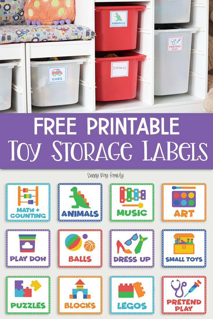 Free Printable Toy Storage Labels &amp;amp; Toy Organizing Tips | Sunny in Free Printable Preschool Shelf Labels