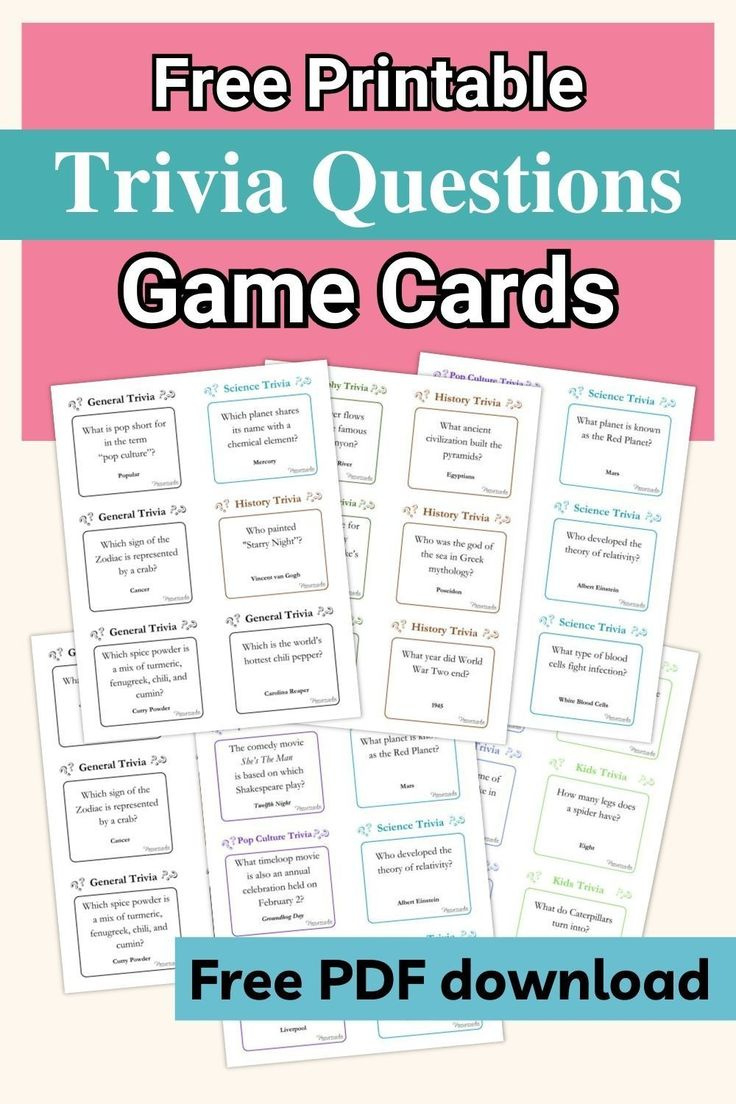 Free Printable Trivia Game Pdf (Plus! 200 Best Trivia Questions throughout Free Printable Trivia Cards
