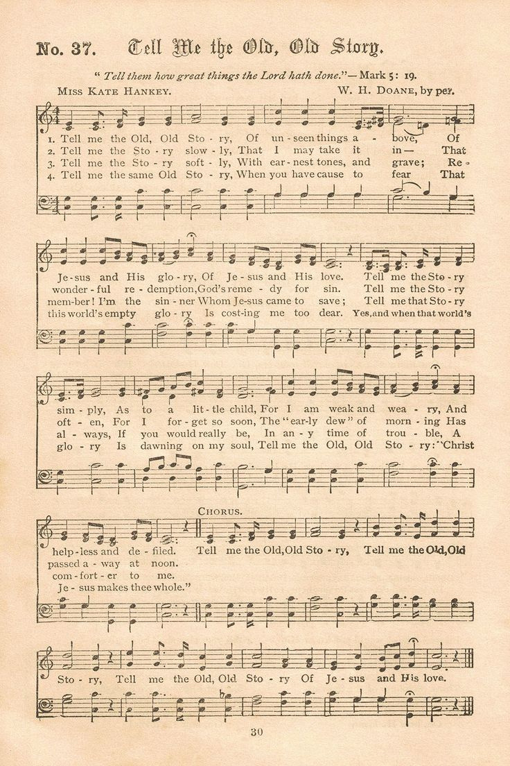 Free Printable Vintage Gospel Hymns Sheet Music for Free Printable Gospel Lyrics