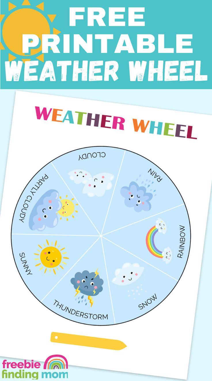Free Printable Weather Wheel with Weather Chart Free Printable