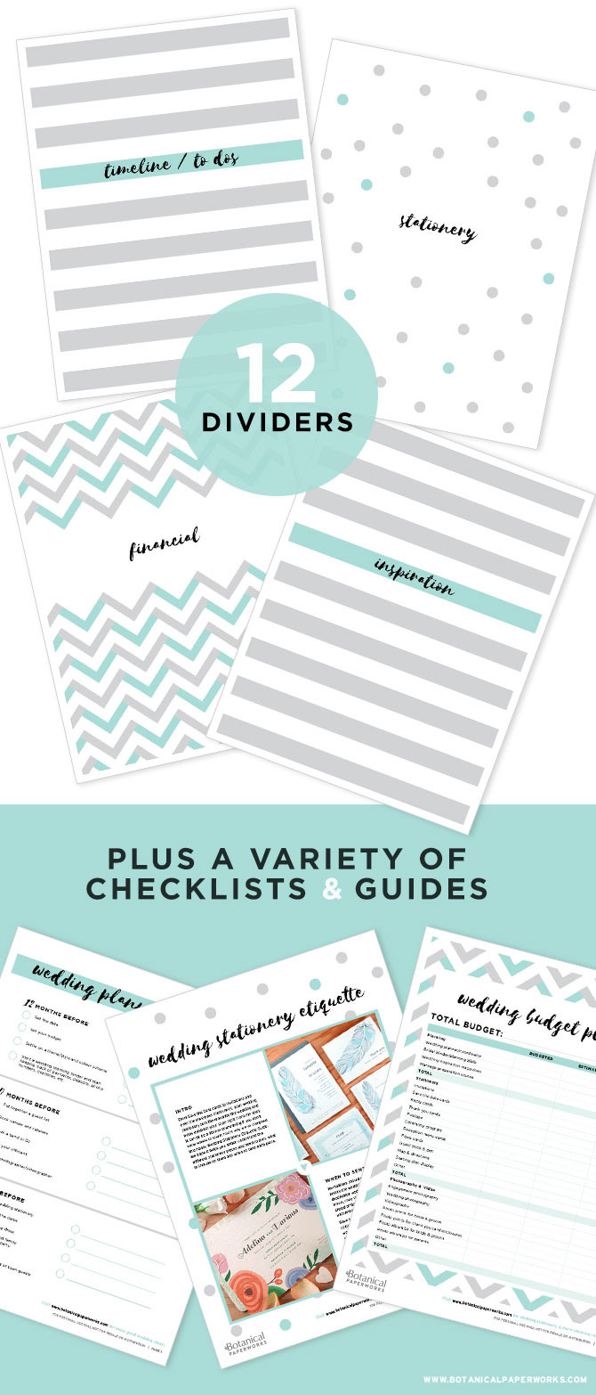 Free Printable Wedding Planning Binder | Botanical Paperworks with Free Printable Wedding Organizer Binder