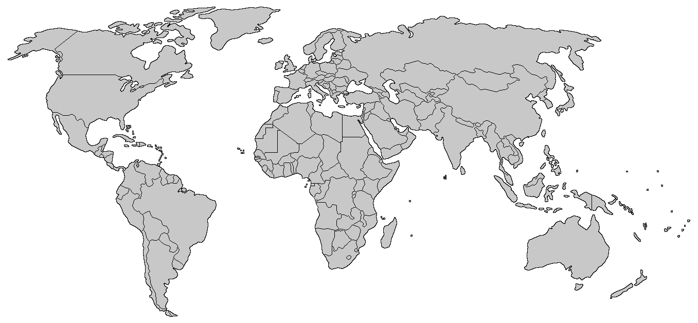 Free Printable World Map With Countries Template In Pdf regarding Free Printable World Map Black and White