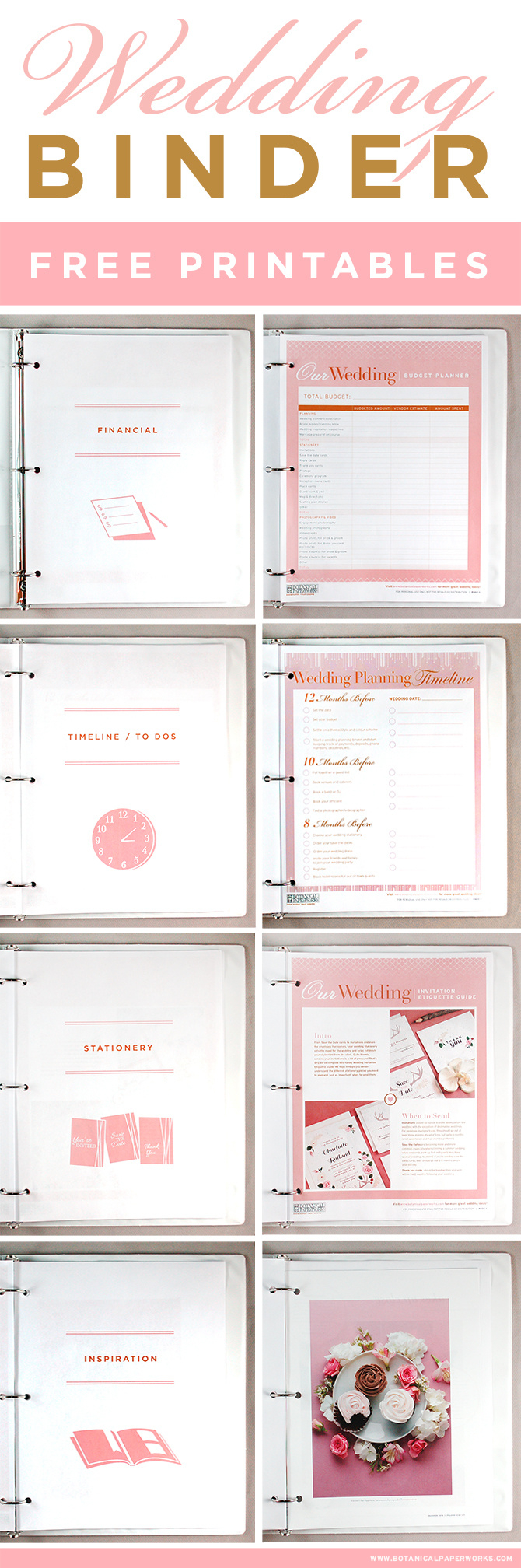 Free Printables} Wedding Planning Binder - Botanical Paperworks inside Free Printable Wedding Organizer Binder
