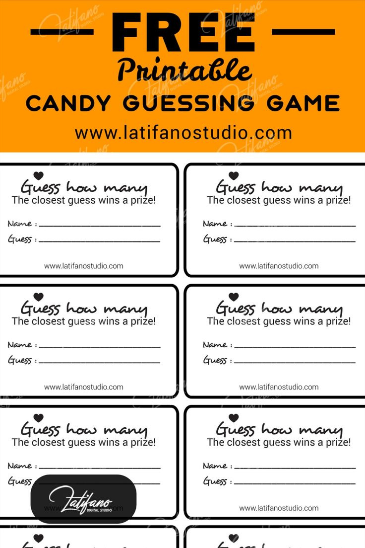 Free Printale Game Candy Guessing Labels, Guess How Many Sweets In inside Free Printable Guess How Many Candies
