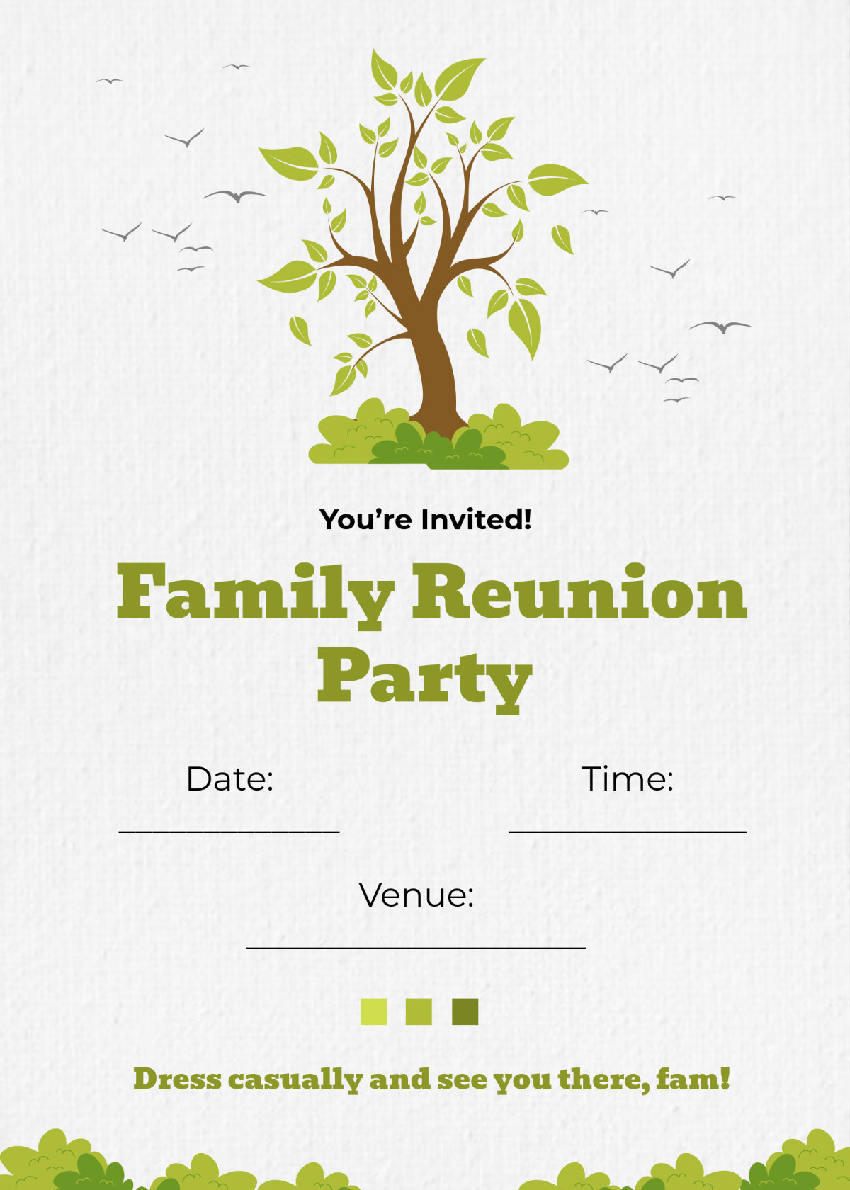 Free Reunion Invitation Templates, Editable And Printable with Free Printable Family Reunion Templates