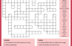Free Spring Crossword Puzzle Printable – Answer Key Included intended for Free Printable Crosswords For Beginners