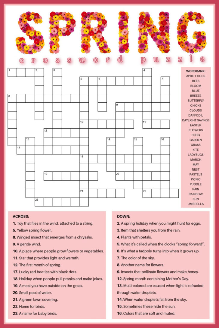 Free Printable Crosswords For Beginners