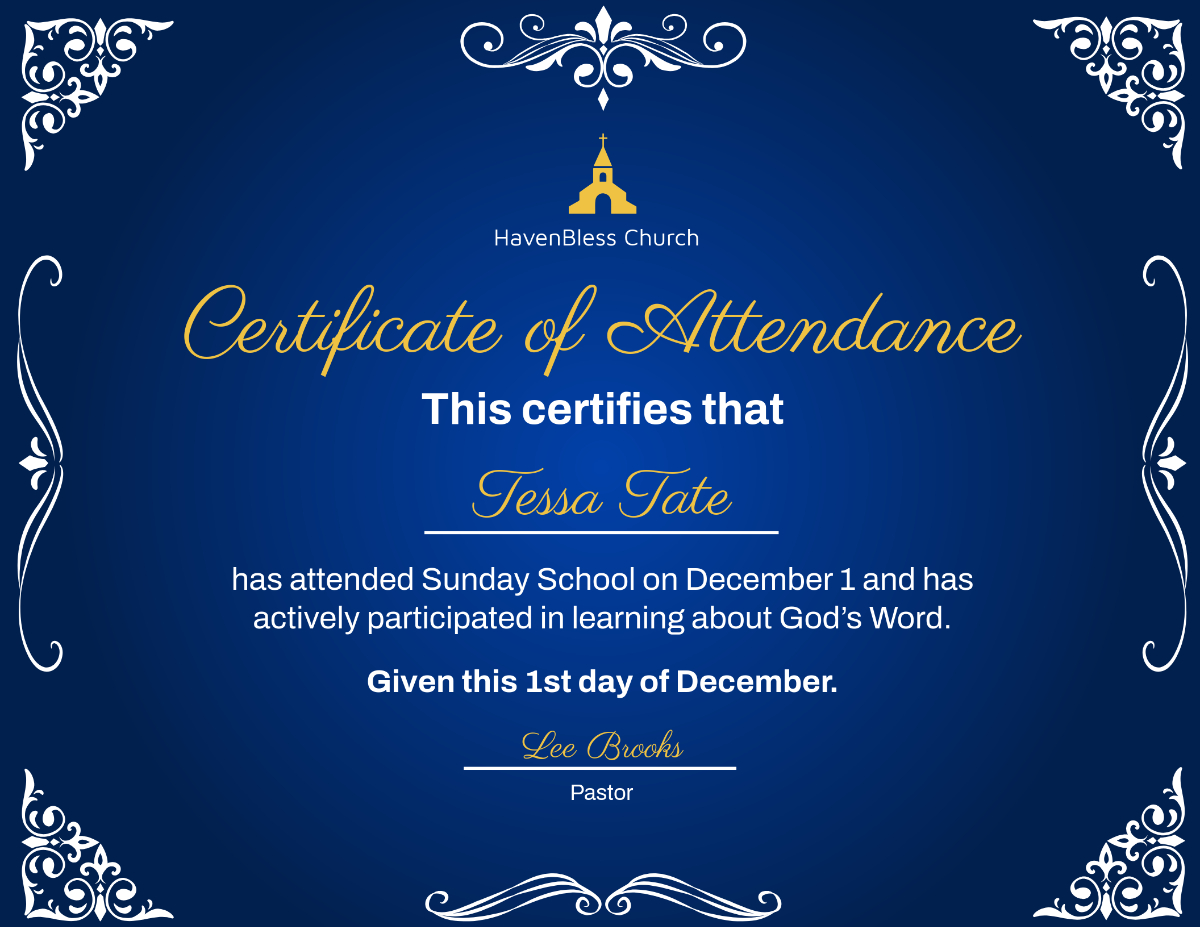 Free Sunday School Certificate Template To Edit Online throughout Free Church Certificate Templates