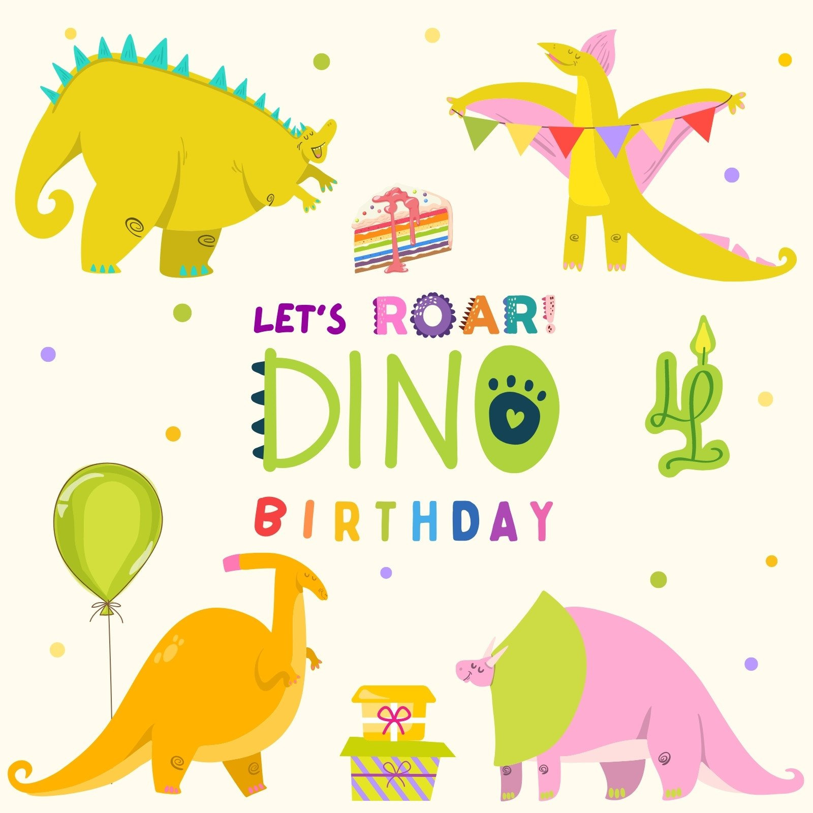 Free To Edit Dinosaur Birthday Card Templates | Canva intended for Dinosaur Birthday Card Printable Free