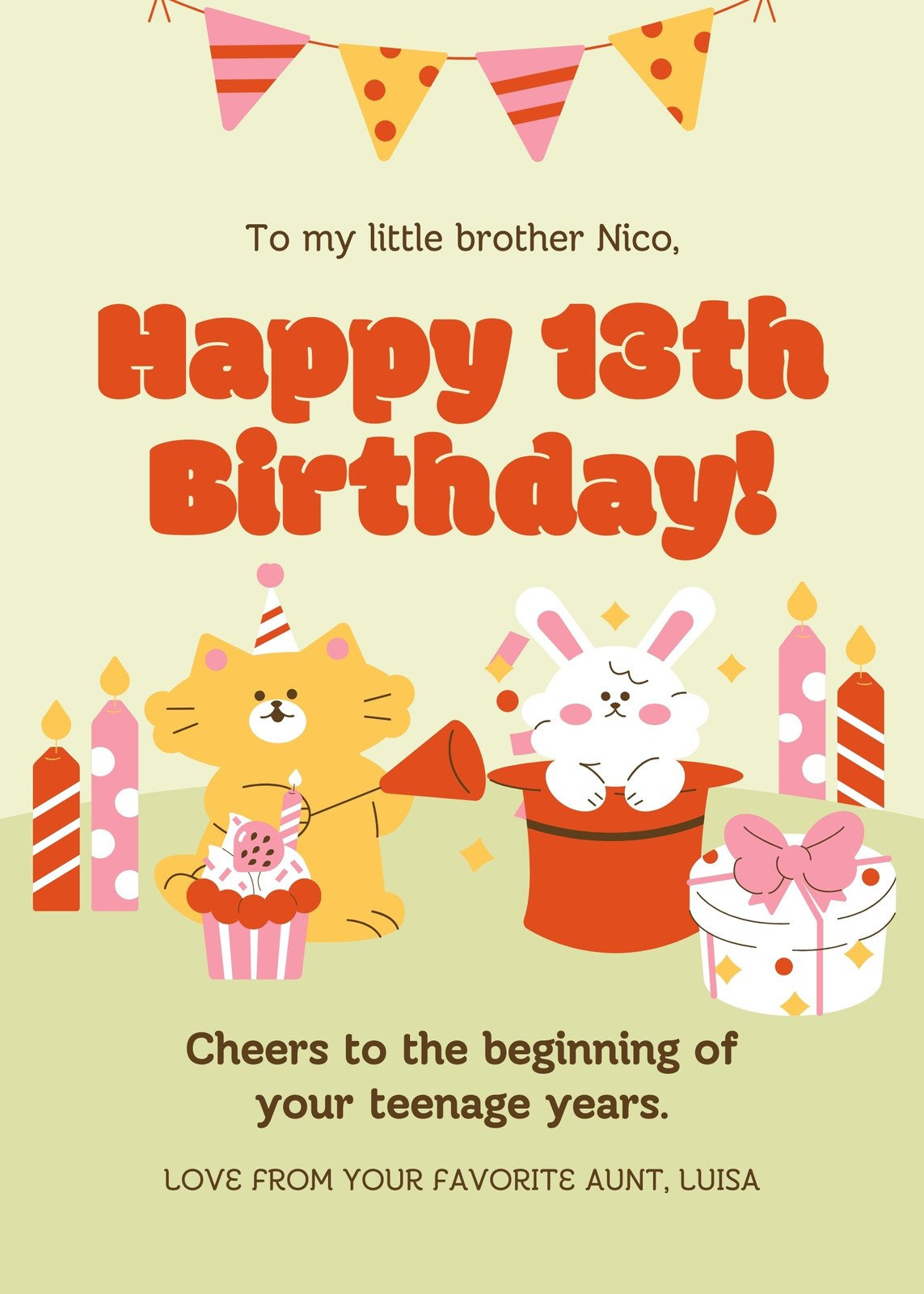 Free To Print And Edit 13Th Birthday Card Templates | Canva with regard to Free Printable 13Th Birthday Party Invitations