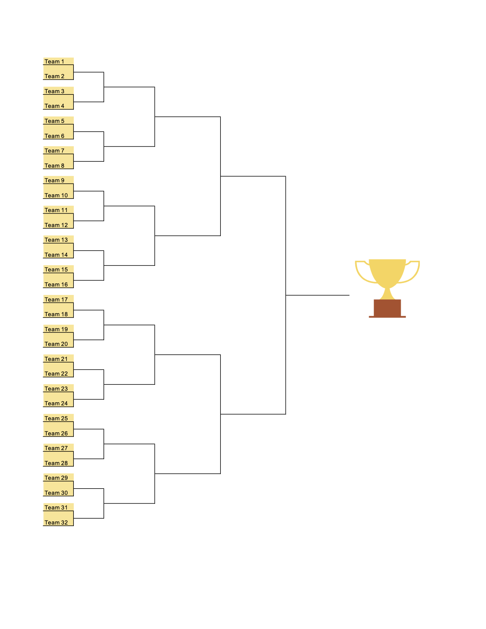 Free Tournament Bracket Templates - Fillable Pdfs intended for Free Printable Brackets