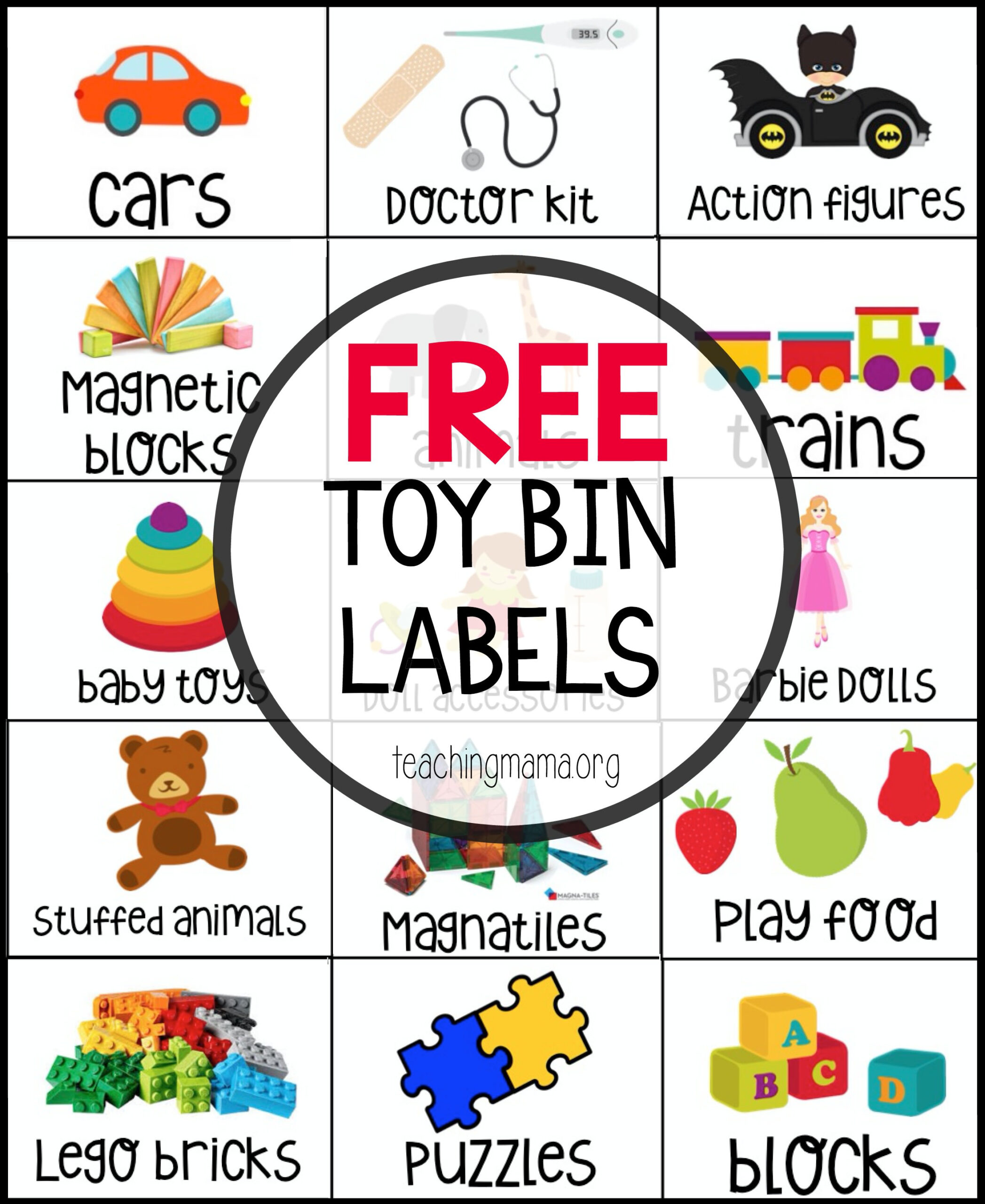 Free Toy Bin Labels throughout Free Printable Preschool Shelf Labels