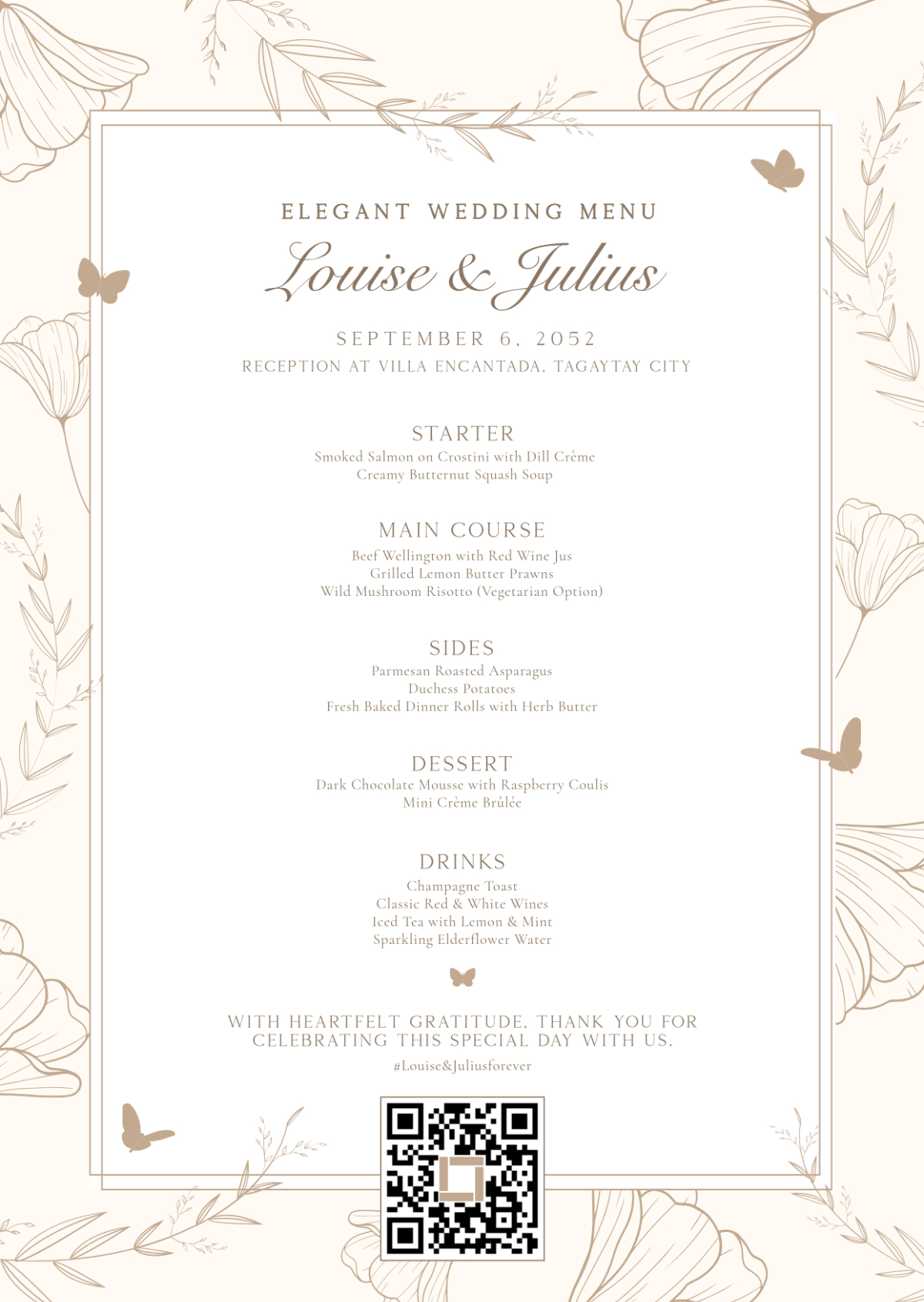 Free Wedding Menu Templates, Editable And Printable inside Free Wedding Menu Template