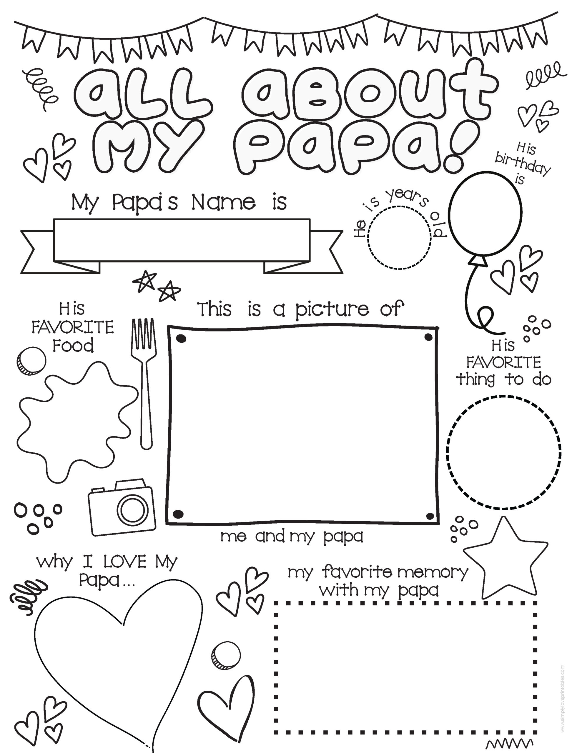 Fun Printables To Celebrate Father&amp;#039;S Day | Simply Love Printables pertaining to All About Papa Free Printable