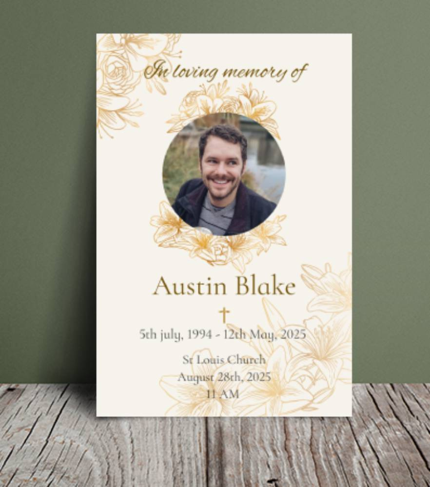 Funeral Order Of Service Templates Free | Design Online intended for Free Funeral Mass Booklet Template