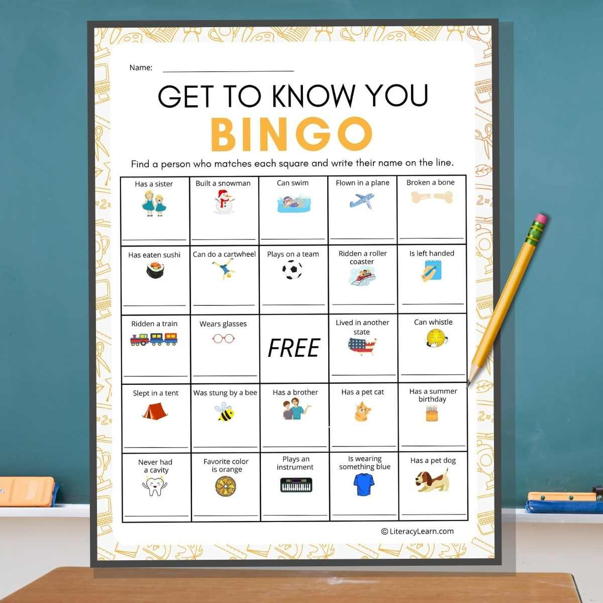 Get To Know You Bingo For Kids - Free Printable - Literacy Learn inside Free Friendship Bingo Game Printables