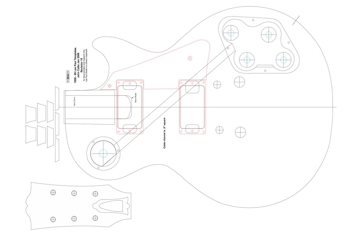 Gibson Les Paul Guitar Templates | Electric Herald in Les Paul Template Free